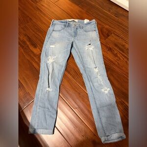 Abercrombie & Fitch Light Blue Distressed Skinny Jeans